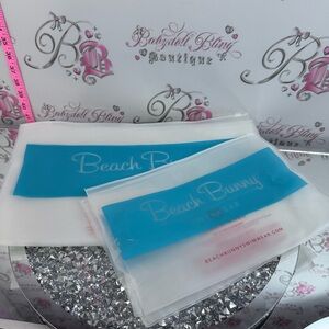 5 Beach Bunny swimsuit bags clear Travel Pouch Set in Teal